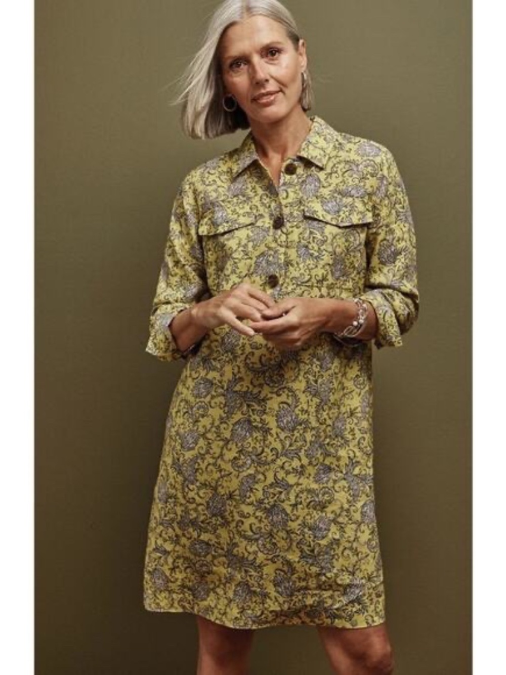 J. Jill Linen Popover Shirtdress XL NWOT